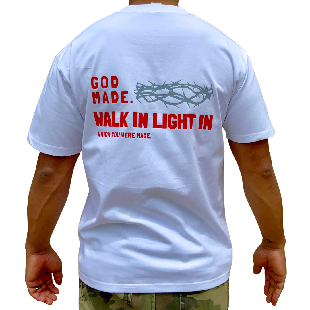 GODMADE- WALK IN THE LIGHT TSHIRT JUSTADOPEBOY